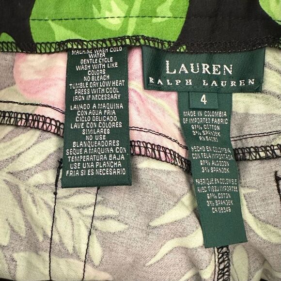 Lauren Ralph Lauren Tropical Floral Hi-Rise Capri Pants Womens 4 Multicolored - Picture 5 of 9